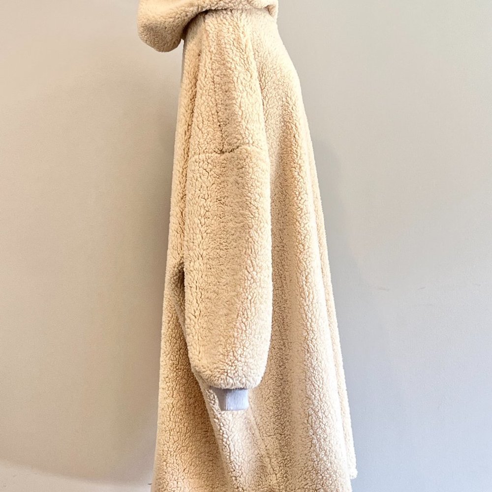 FREE PEOPLE Snuggle Me Sherpa Fleece Pullover Maxi Hooded Coat - Picture 4 of 14